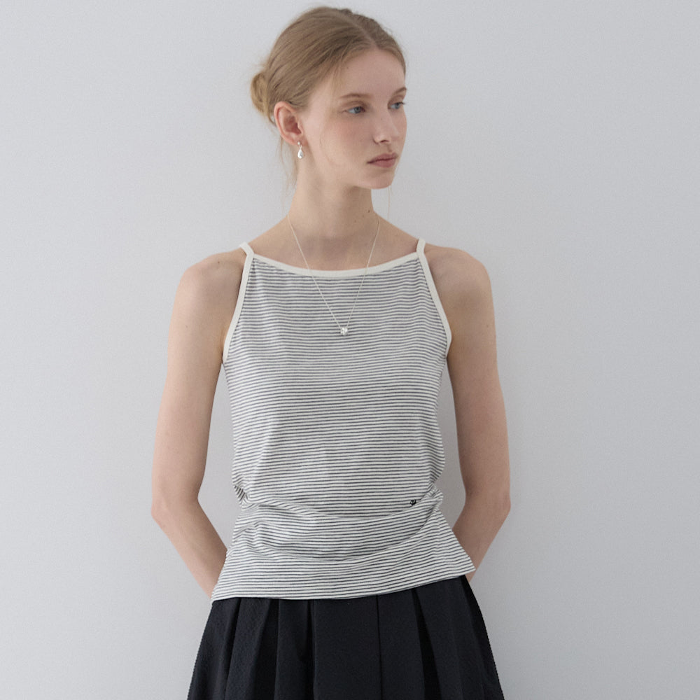 OUR HOPE Halterneck Striped Sleeveless - Ivory