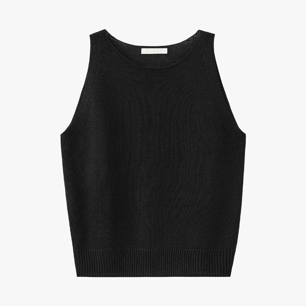 SUARE WOMEN (Women)Linen Crop Sleeveless Knit Black