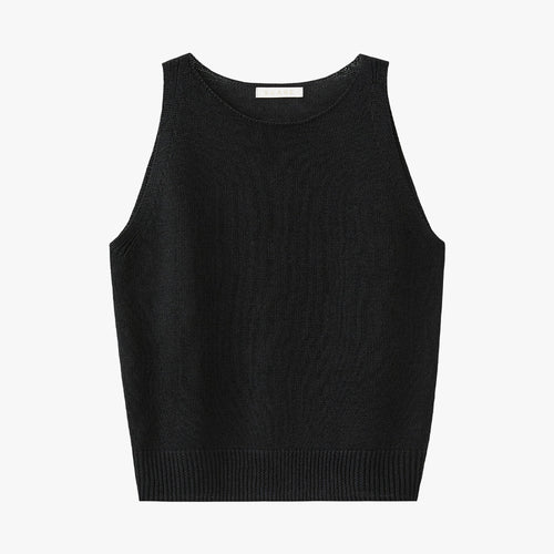 SUARE WOMEN (Women)Linen Crop Sleeveless Knit Black