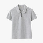 SUARE WOMEN (Women) Button Collar Half Sleeve Melange Gray