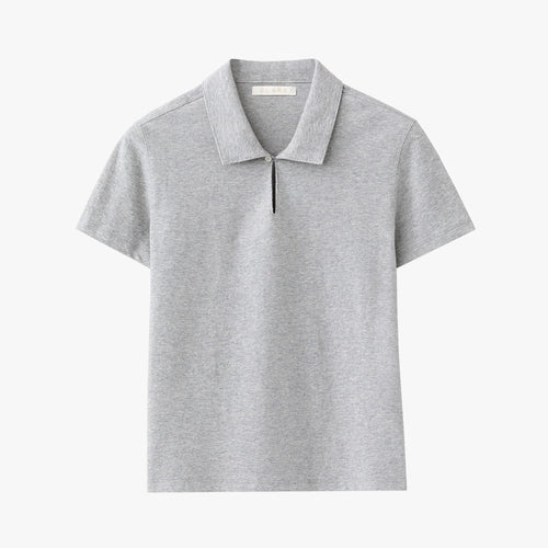 SUARE WOMEN (Women) Button Collar Half Sleeve Melange Gray