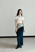 LE17SEPTEMBRE AUBE PLEATS MOCKNECK TOP [WHITE]