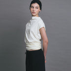 LENUÉE [7th Order] Celine Twist Jersey Blouse (Cream)