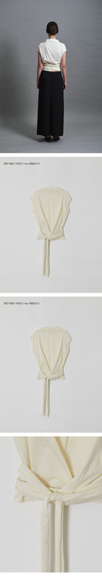 LENUÉE [7th Order] Celine Twist Jersey Blouse (Cream)
