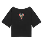 HIGHTIDE FRANKIE No Love Off Shoulder Lace Tee Black