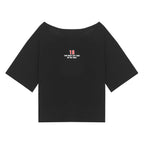 HIGHTIDE FRANKIE No Love Off Shoulder Lace Tee Black