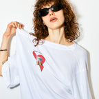 HIGHTIDE FRANKIE No Love Off Shoulder Lace Tee White