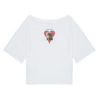 HIGHTIDE FRANKIE No Love Off Shoulder Lace Tee White