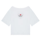 HIGHTIDE FRANKIE No Love Off Shoulder Lace Tee White