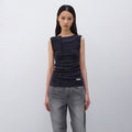INSILENCE WOMEN [2nd reorder] Unbalanced layer sleeveless NAVY