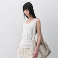 INSILENCE WOMEN UNbalanced layer sleeveless WHITE