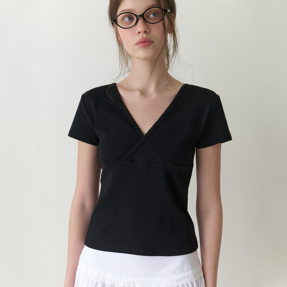 RE_L Sia v lace half t-shirt (black)
