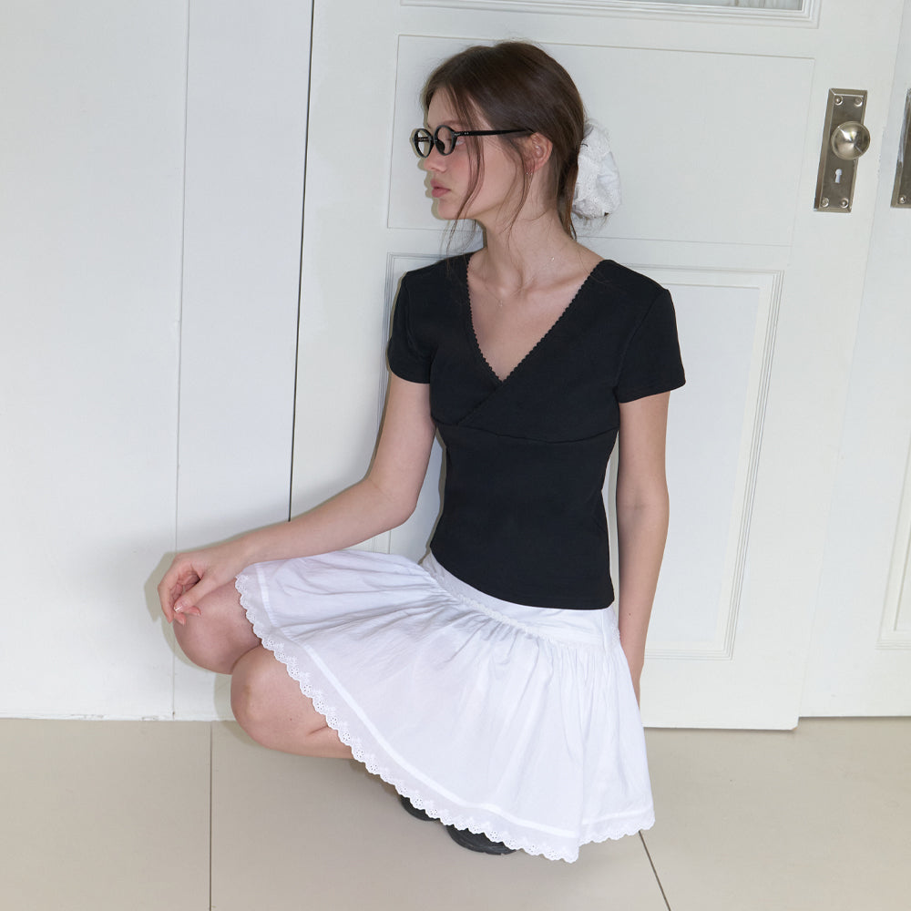 RE_L Sia v lace half t-shirt (black)