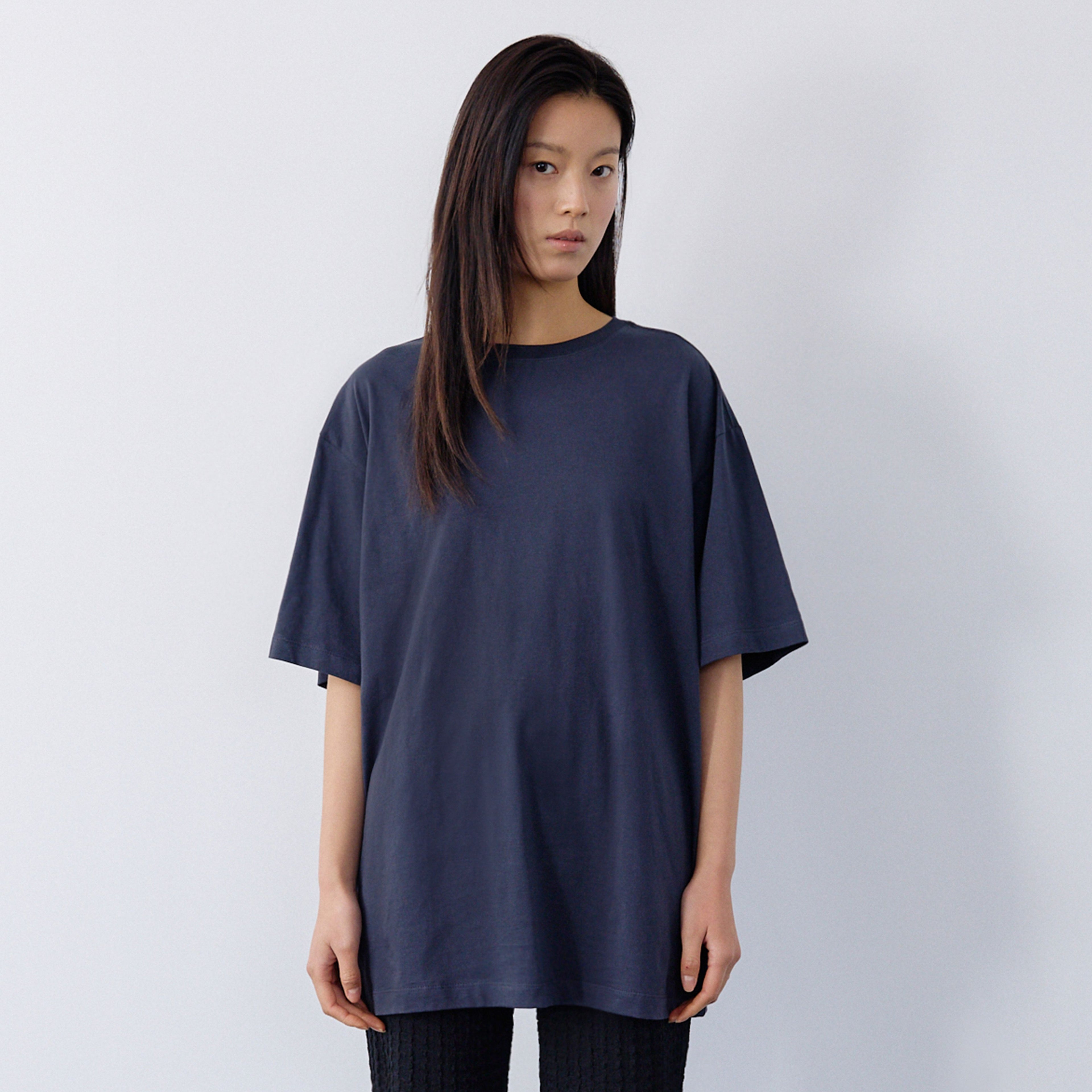 springcrocus Cotton Loose T-Shirt-Navy