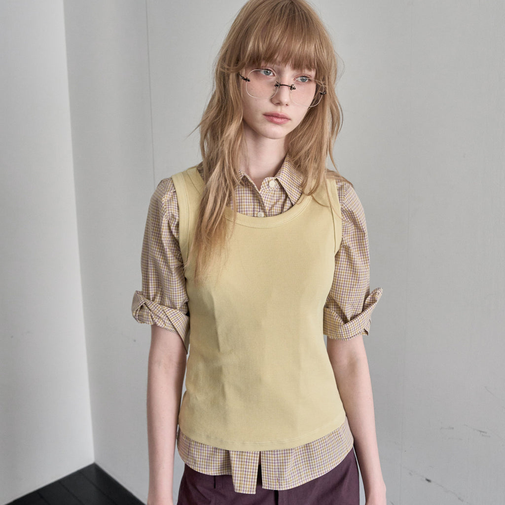 FOREU [29CM Exclusive] (4th) Slim Round Sleeveless (Lemon)