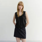 DUNST FRILL SLEEVELESS BLOUSE BLACK_UDBL6B226BK