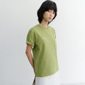 DUNST UNISEX MINIMAL LETTERING T-SHIRT OLIVE GREEN_UDTS6B147E1