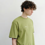 DUNST UNISEX MINIMAL LETTERING T-SHIRT OLIVE GREEN_UDTS6B147E1