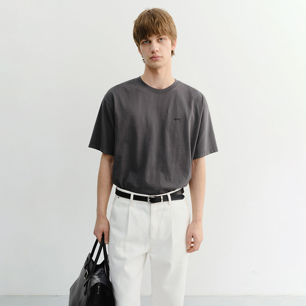 DUNST UNISEX GARMENT DYED T-SHIRT CHARCOAL GREY_UDTS6B146CG