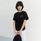 DUNST UNISEX HEART D LOGO T-SHIRT BLACK_UDTS6B140BK