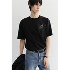 DUNST UNISEX HEART D LOGO T-SHIRT BLACK_UDTS6B140BK