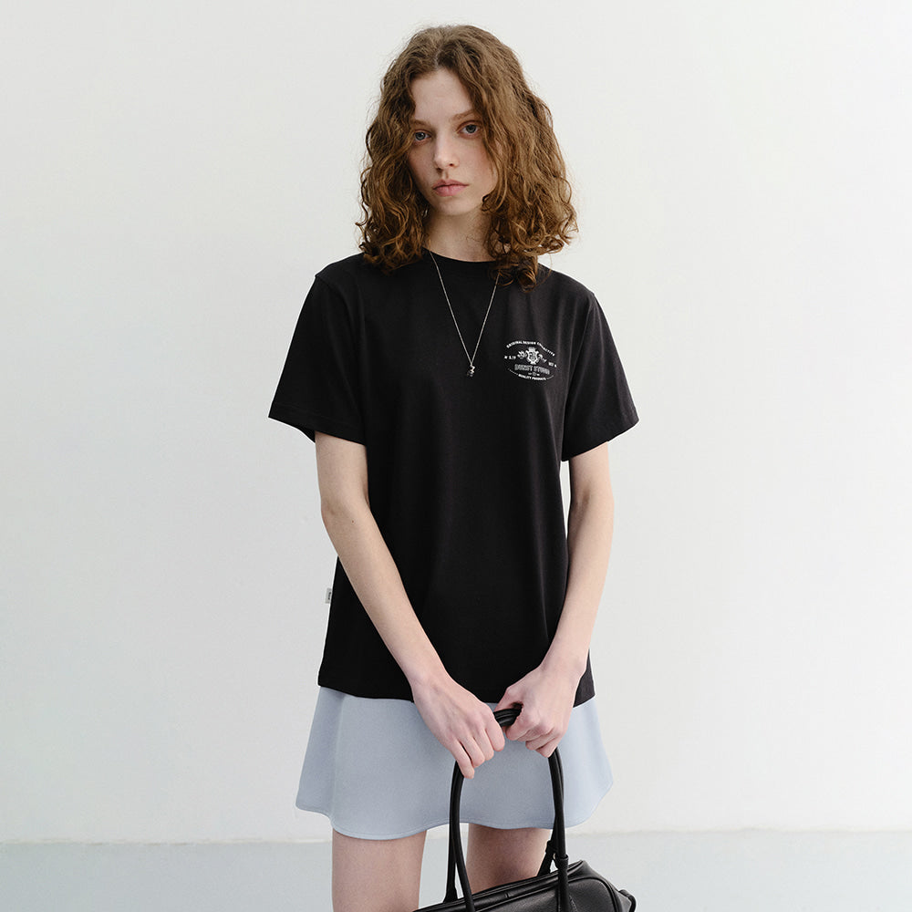 DUNST UNISEX CUPID ARCH BACK LOGO T-SHIRT BLACK_UDTS6B128BK
