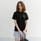 DUNST UNISEX CUPID ARCH BACK LOGO T-SHIRT BLACK_UDTS6B128BK