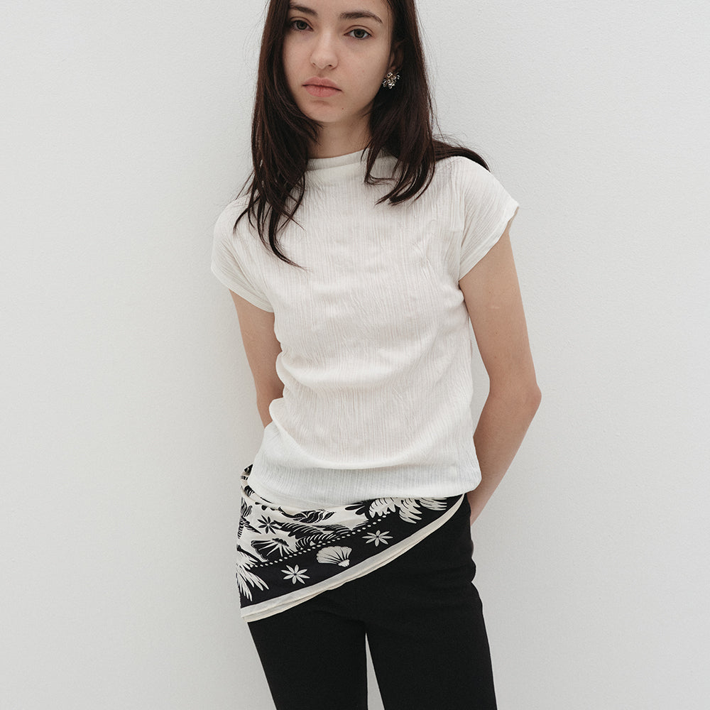 SOFLER ELIN WRINKLE BLOUSE TOP_IVORY