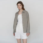 NILBY P Linen classic shirt K/Grey [N6PSBL01]