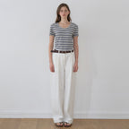NILBY P Essential U-Neck Slim T-shirt Misty blue [N6PSTS03]