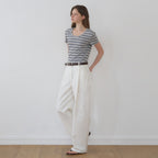 NILBY P Essential U-Neck Slim T-shirt Misty blue [N6PSTS03]