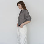 NILBY P Bamboo blend sheer shirt Grey [N6PSBL02]