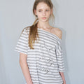 LETTERA Silver Mood Off-Shoulder Box Tee