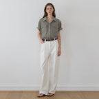 NILBY P Viscose Flow Two-Pocket Shirt S/Khaki [N6PSBL06]