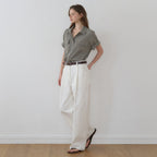 NILBY P Viscose Flow Two-Pocket Shirt S/Khaki [N6PSBL06]