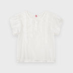 SINOON Babydoll Frill Blouse (White)
