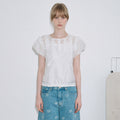 SINOON Babydoll Frill Blouse (White)