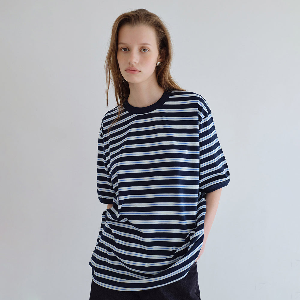 FLOW JEANS [Ki Eun-se PICK] Striped boxy t-shirt_3color_FFD1TS003