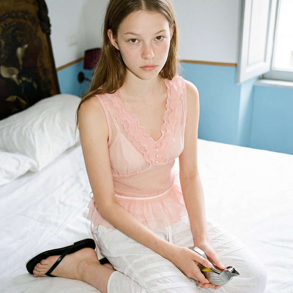 SINOON Sheer Glow Blouse (Pink)
