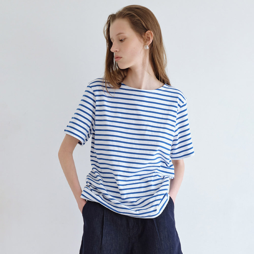 FLOW JEANS Plain striped t-shirt_2color_FFD2TS001