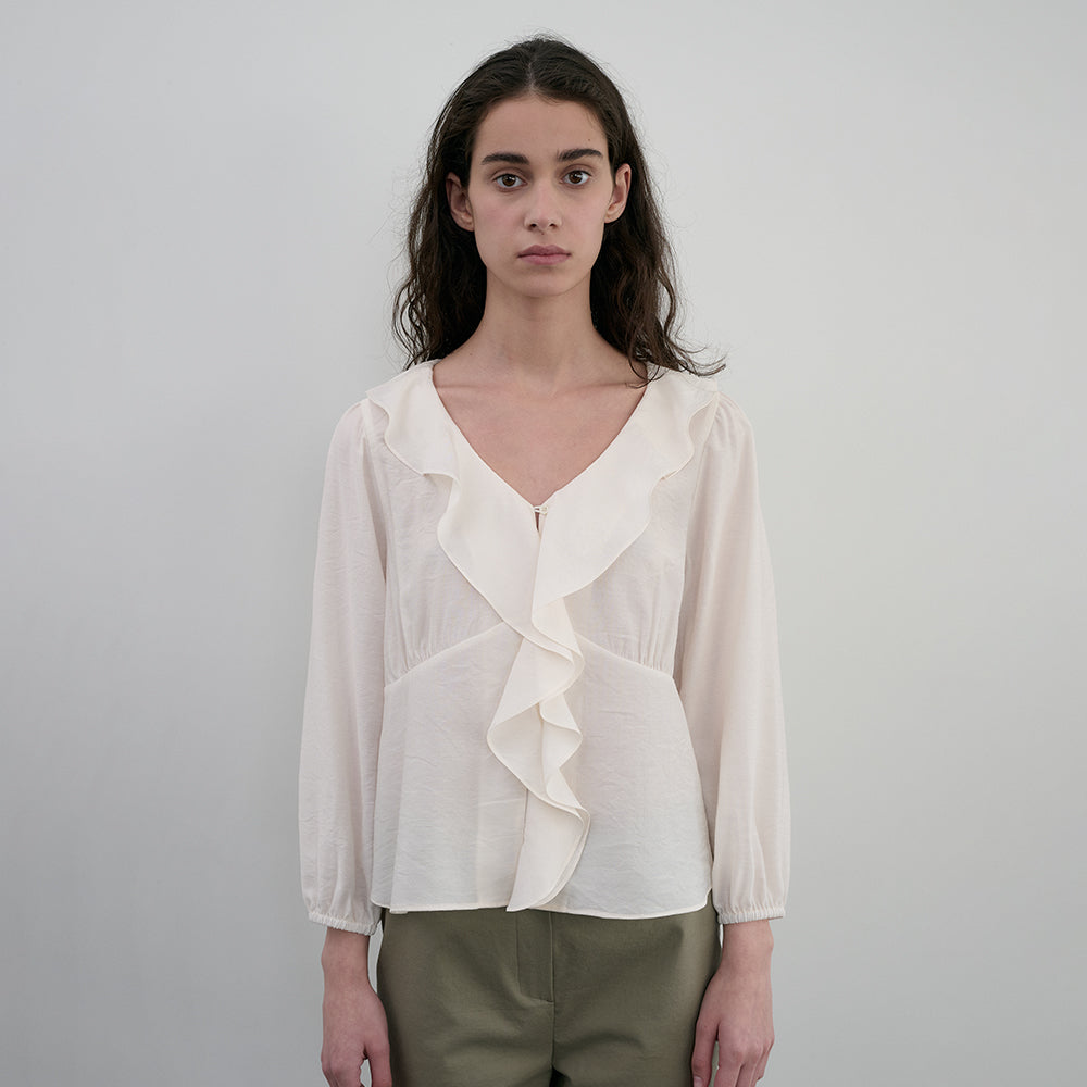 ORE Soi Frill Blouse_Ivory
