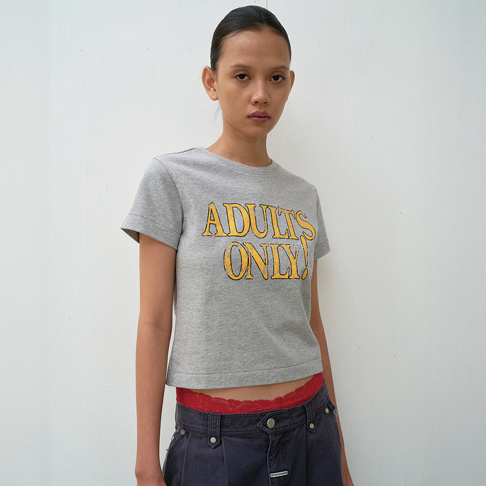 THEVINYLHOUSE ADULTS ONLY TEE GREY