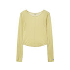 RENSE Sheer Layered Long Sleeve Tee Yellow