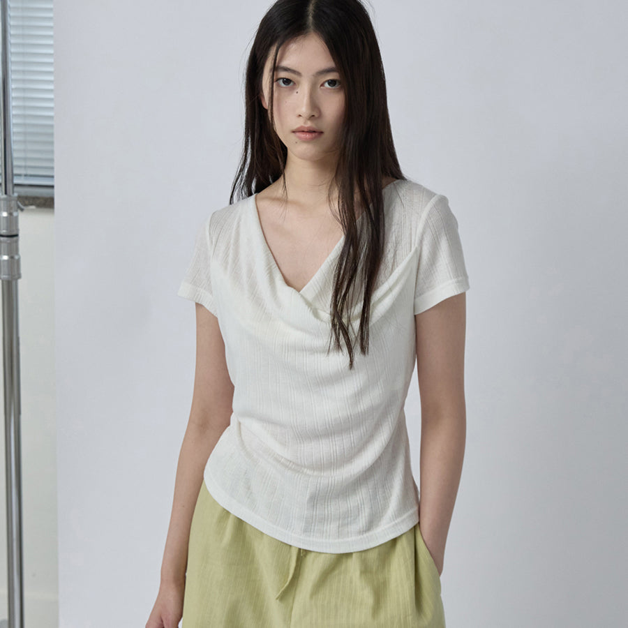 RENSE Drape String Tee Ivory
