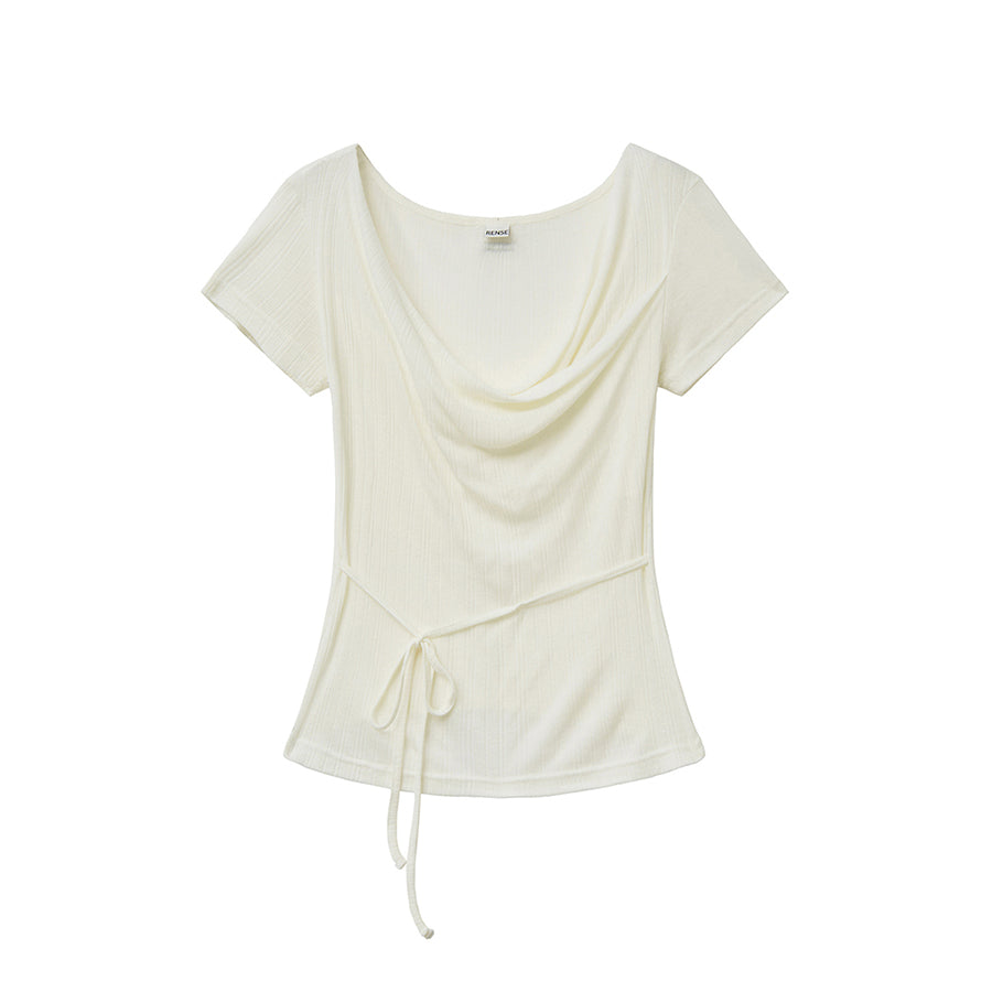 RENSE Drape String Tee Ivory
