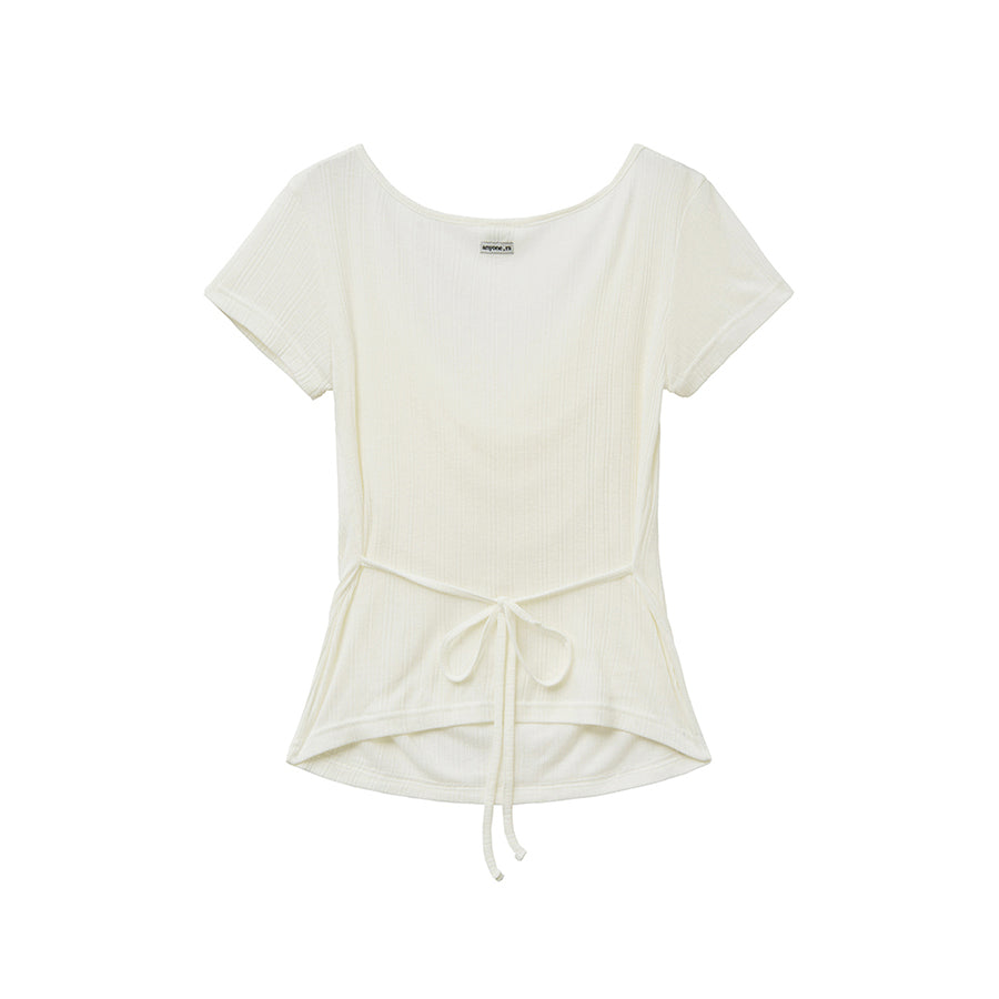 RENSE Drape String Tee Ivory