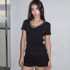 RENSE Drape String Tee Black