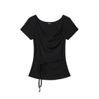 RENSE Drape String Tee Black