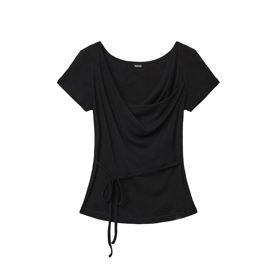 RENSE Drape String Tee Black
