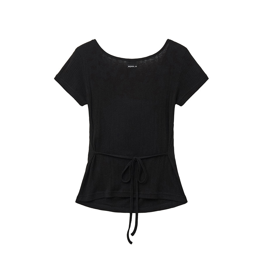 RENSE Drape String Tee Black